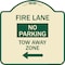 Signmission Fire Lane Tow-Away Zone W/ Left Arrow Heavy-Gauge Aluminum Sign, 18" x 18", TG-1818-23978 A-DES-TG-1818-23978 - alternate 1